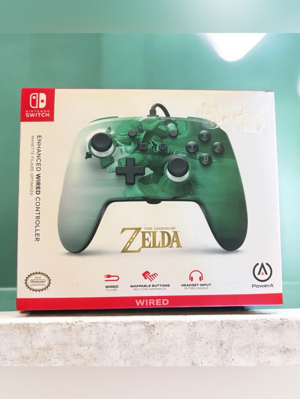PowerA Enhanced Wired Controller Nintendo Switch Legend of Zelda Green Heroic